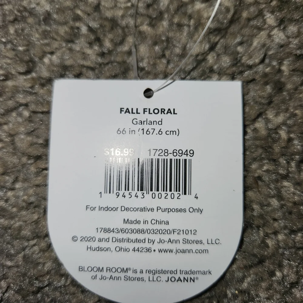 NWT Bloom room fall floral garland with mushrooms